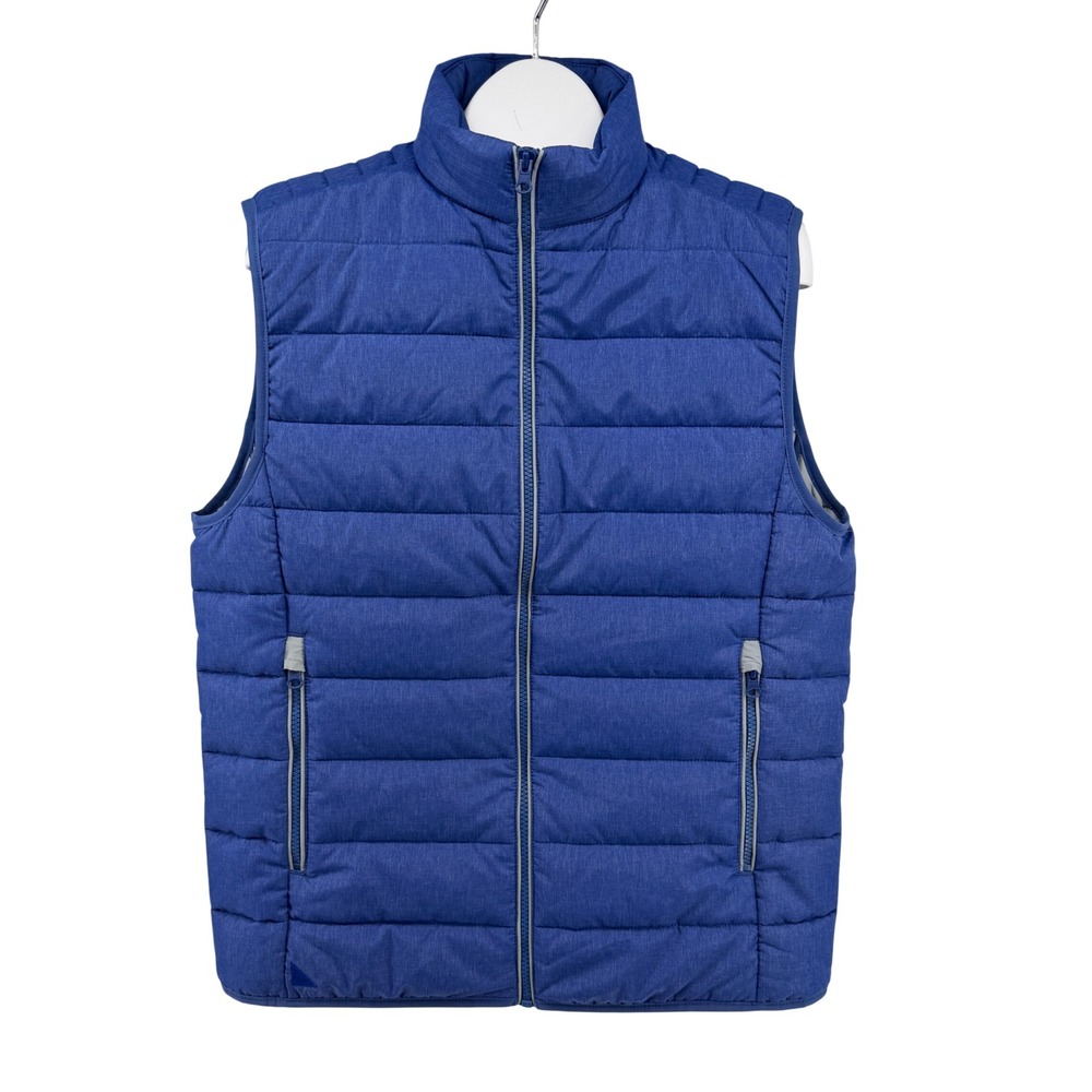 UNTUCKit Puffer Vest Mens Medium Blue Thierry 35704 Regular Fit Quilted Full Zip